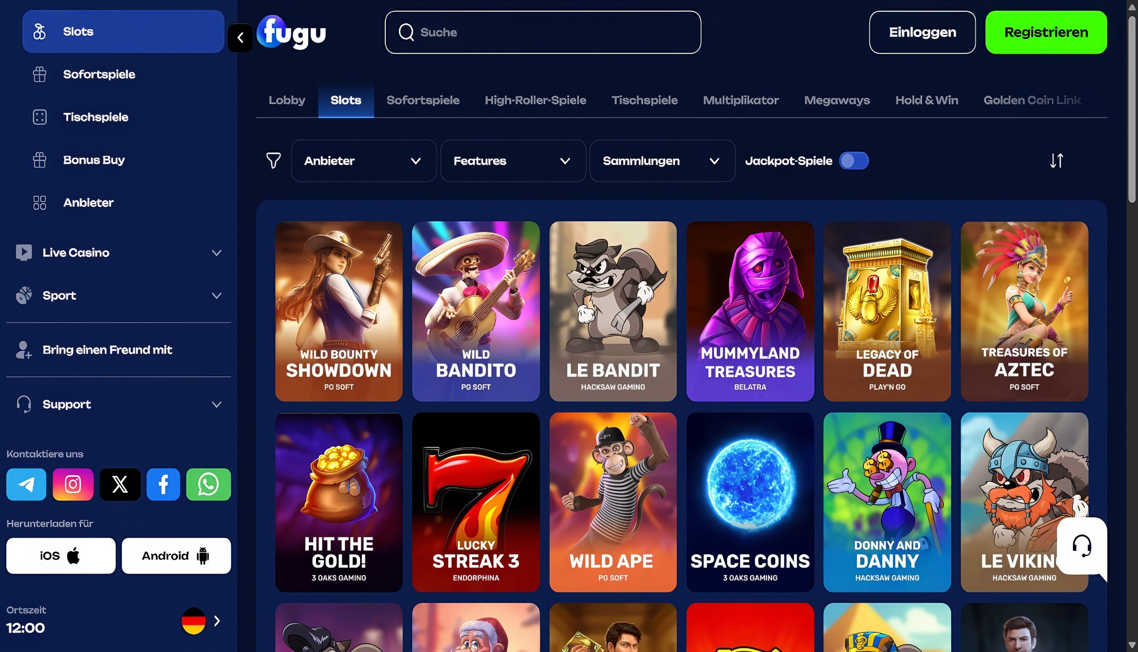 Fugu Casino desktop screenshot 2